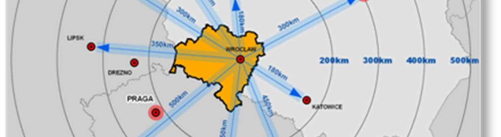 Porównanie Dolnego Śląska pod względem wartości wskaźnika PKB per capita (66% średniej UE/27 2 ) w stosunku do innych regionów europejskich wskazuje jednak na jego odległą pozycję (232.