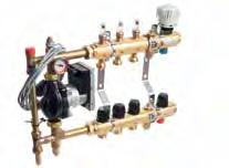 TECEfloor - rozdzielacze TECEfloor rozdzielacz ogrzewania podłogowego wraz z mieszaczem pompowym (pompa elektroniczna) i przepływomierzami magnetycznymi W skład zestawu wchodzi: belka rozdzielacza 1