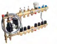 TECEfloor - rozdzielacze TECEfloor 2 w 1 dwuparametrowy rozdzielacz do ogrzewania podłogowego wraz z mieszaczem pompowym (pompa elektroniczna) i do c.o. Specjalna konstrukcja pozwala zasilać układ grzejników i układ ogrzewania podłogowego wodą o różnych temperaturach: Ogrzewanie podłogowe max 45 C.