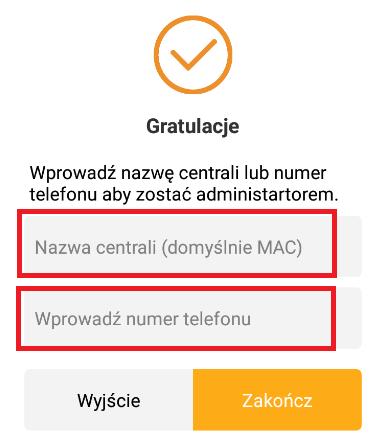 8) Dalej podajemy dowolną nazwę centrali oraz wprowadzamy numer telefonu i naciskamy na [zakończ] 9) Kiedy zobaczysz dodane urządzenie, a