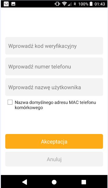 Następnie dodatkowa osoba powinna wprowadzić kod zaproszenie(weryfikacyjny),