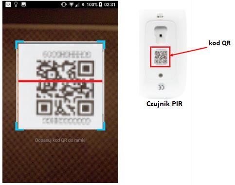 3) Następnie należy zeskanować kod QR,