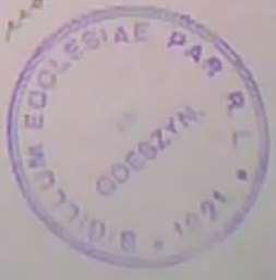 12 28 marca 1927 roku ks. administrator parafii w Gdeszynie uzyskuję zgodę kurii na zmianę tytułu kościoła na Wniebowzięcia Najświętszej Marii Panny 85. Pieczęć 1 Rok 1927.
