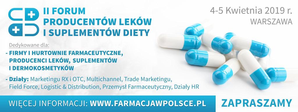 Zarys programowy II Forum Producentów Leków I Suplementów Diety Dzień I 08:30 09:00 Rejestracja Uczestników / Poranna Kawa i Networking 09:00 09:50 Wykład otwierający -