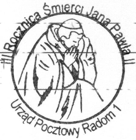 06.2008 RADOM 1 /STEMPEL DOD./ w piusce w zamyśleniu i tekst : III ROCZNICA ŚMIERCI JANA PAWŁA II.