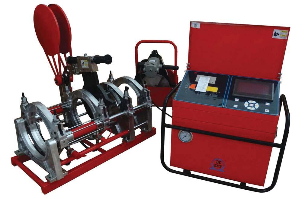 Do rur z tworzyw termoplastycznych: PE, PP, PVDF Typ: Zastosowanie: Hydrauliczne urz dzenie do zgrzewania doczo owego rur i kszta tek z PE, PP i PVDF w miejscu budowy lub w warsztacie. Cechy: 1.