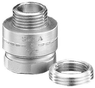zamknięcia: POM (poliacetal); uszczelka: NBR (nitryl); P nom 1,0 MPa, t max =80 C.