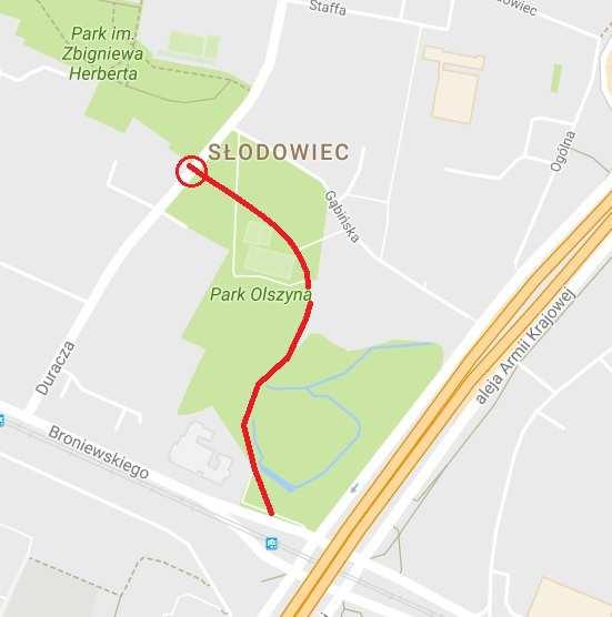 PLAN ORIENTACYJNY Park Olszyna i Park Herberta Dzielnica Bielany m.st. Warszawy działki o nr ew.