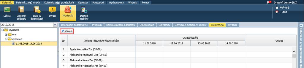 Organizacja wycieczki szkolnej z wykorzystaniem systemu UONET+ 13/13 3.