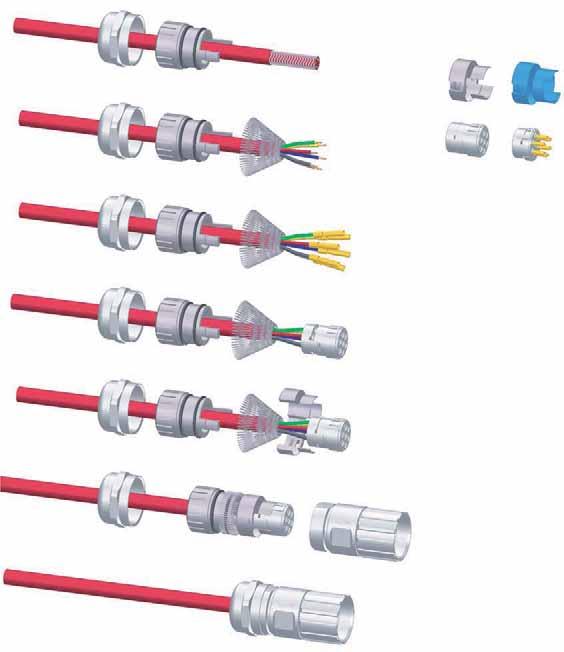 Sygnałowe złącza M 23 / instrukcja montażu Złącze męskie / złącze żeńskie EMC 1. maks.