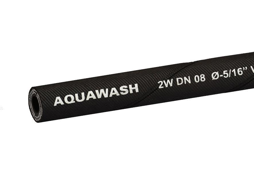 AQUAWASH 1SN syntetyczna Temp. pracy: Od -40 C do +160 C Charakterystyka: Wąż przeznaczony do urządzeń do wysokociśnieniowego mycia zimną i gorącą wodą. Odporny na ścieranie, ozon i detergenty.
