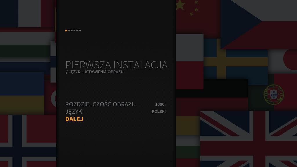 PIERWSZA INSTALACJA Po podłączeniu sygnału antenowego (wejście SAT), Internetu (LAN) oraz telewizora (wyjście HDMI) należy włączyć telewizor i podłączyć zasilanie dekodera.