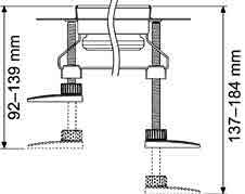 58,70 TECEdrainline stopki montażowe z izolacją akustyczną Stopki do montażu na korpusie rynny prysznicowej TECEdrainline, do prostej regulacji wysokości i mocowania korpusu rynny przy montażu