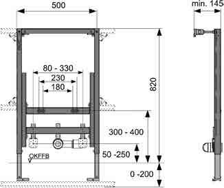 osobno: kolana naścienne TECEflex 16 x 1/2, TECE 1/2 x 1/2, TECElogo 16 x 1/2 lub TECElogo 20 przyłącze uniwersalne x 1/2 mocowanie górne 9330000 1 szt. 15 szt.