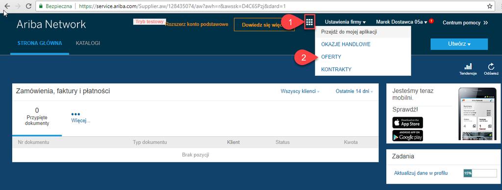 Instrukcja Logowanie oraz panel 2 PRZEGLĄD ZDARZEŃ Po zalogowaniu do systemu naciskamy na ikonę oznaczoną (1).