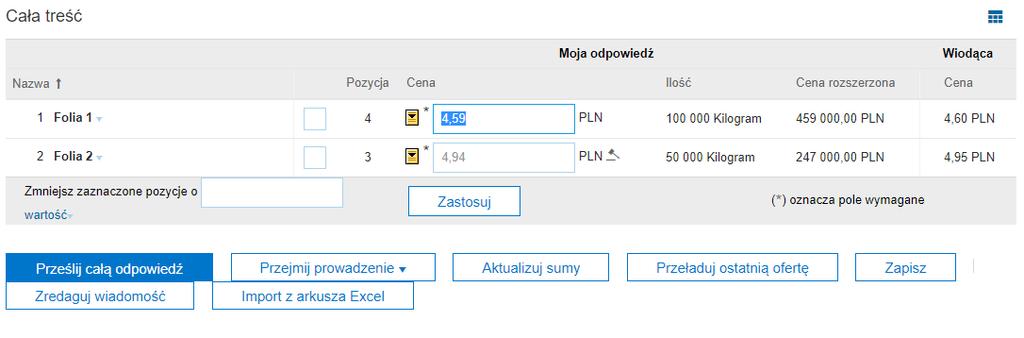 listy Prześlij oferty.