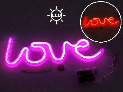 wym.15x29cm BOX Lampa LOVE NEON dekoracja LED, kolory