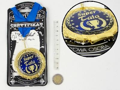 SUPER LASKA, polska karta; śr.7 cm Medal metalowy - SUPER MAMA, polska karta; śr.