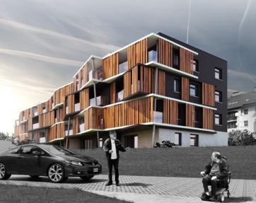 ca#kowicie barier architektonicznych. Obiekt, chocia( tylko dwukondygnacyjny, wyposa(ono w wind', a wszyscy mieszka)cy korzystaj$ z radiowego systemu przywo#ywania pomocy. 63 Ilustracja 6.