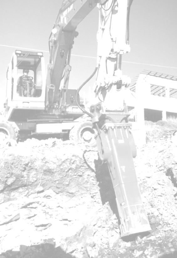 MŁOTY HYDRAULICZNE SERII EH Młoty hydrauliczne ROBI serii EH zostały zaprojektowane w oparciu o najnowsze dane techniczne pracujących obecnie koparek, aby ich parametry pracy pozwalały na jak