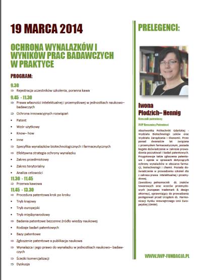 działalności fundacji a także zaproszenie na warsztaty edukacyjne dla młodych wynalazców prowadzone przez ekspertów ds.