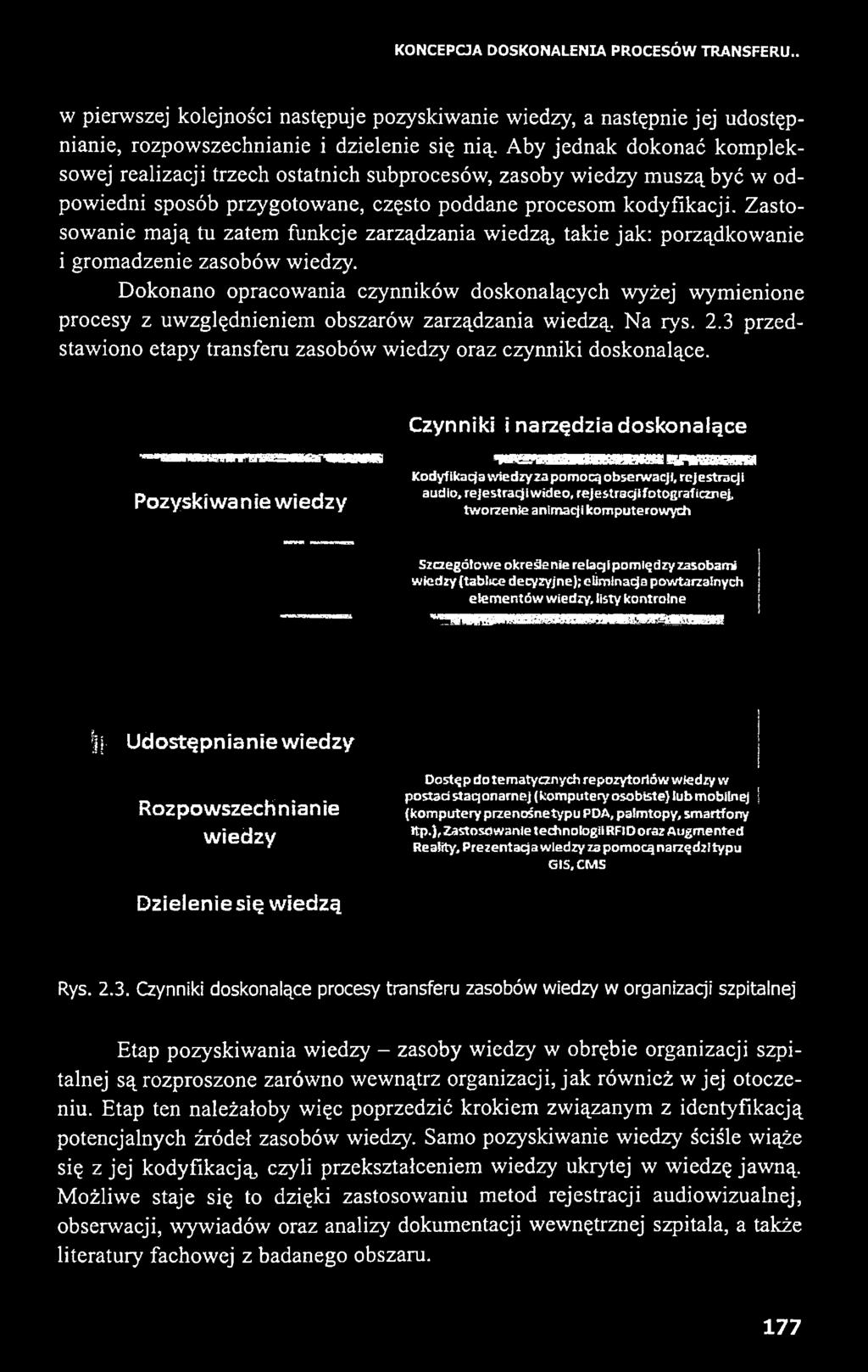 Czynniki i narzędzia doskonalące Pozyski wa n ie wiedzy Kodyfikacja wiedzy za pomocą obserwacji, rejestracji audio, rejestracji wideo, rejestracjifotoeraficznej, tworzenie animacji komputerowych