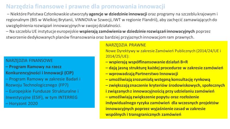 Członkowskie, powołały agencje innowacji oraz stworzyły programy na szczeblu krajowym i regionalnym (np.