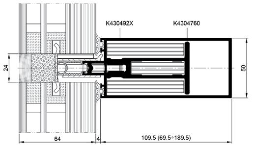 SYSTEM FASADOWY / MB-SR50N EI EFEKT Maksymalne wymiary konstrukcji Słupek dylatacyjny Słupek dylatacyjny max 3170 3024 mm max 6000 mm Przekrój przez rygiel DANE TECHNICZNE MB-SR50N EI EFEKT Głębokość