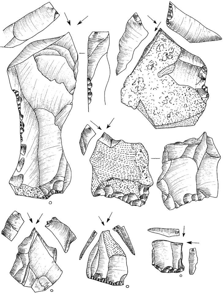 Ryc. 34. Bolków 1, wykop III, krzemienica 3. Rylce. Rys. T. Galiński Fig.