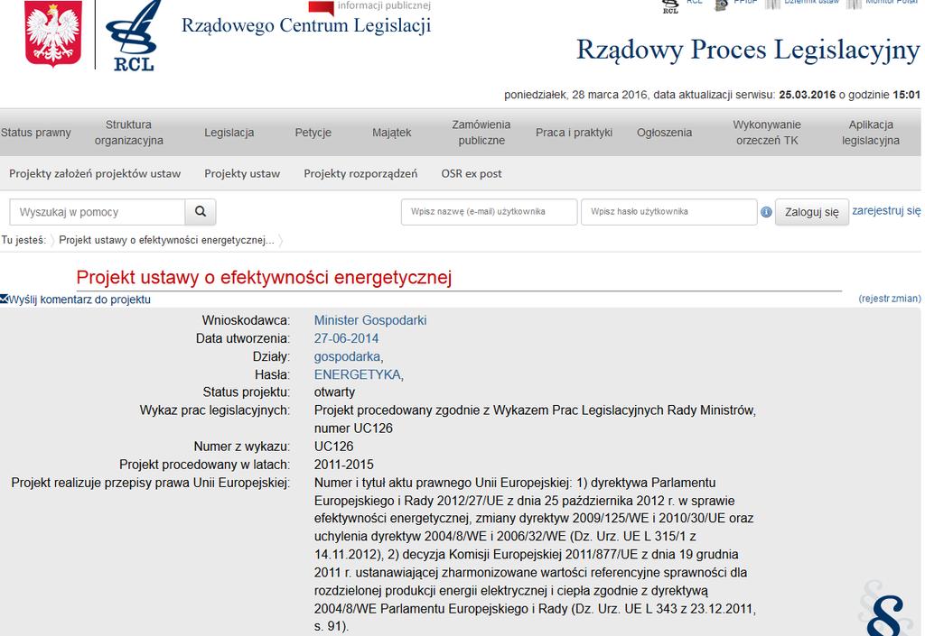 Wymagania prawne dotyczące poprawy efektywności