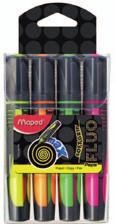 ARTYKUŁY DO PISANIA I KORYGOWANIA zakreślacze 09 ZAKREŚLACZ MAPED FLUO PEPS ULTRA SOFT unikalna, miękka końcówka wyprodukowana zgodnie z japońską technologią perfekcyjnie przylega do zakreślanej