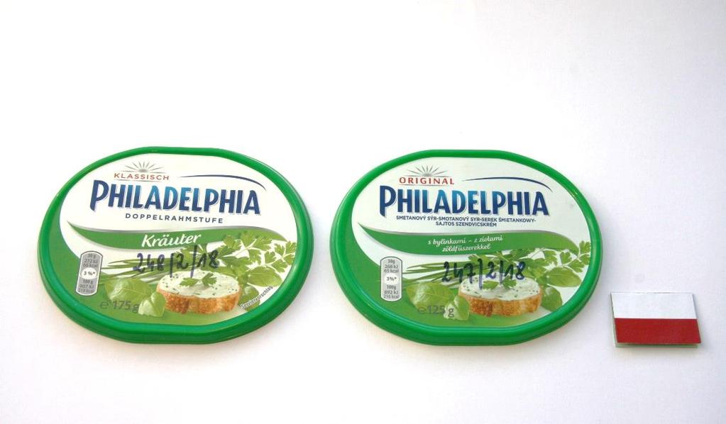 Philadelphia z ziołami : deklaracja w oznakowaniu produktu PL ORIGINAL Philadelphia sugeruje konsumentowi, że produkt jest identyczny z odpowiednikiem zachodnim, różnice w wykazie składników: m.in.