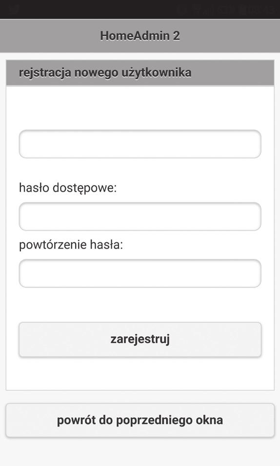 4 Strona logowania (a) oraz strona rejestracji (b) Utworzone zostanie konto w systemie HomeAdmin, a na podany adres e-mail