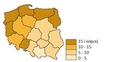 Tytuł kartogramu Symbol literowy 1. Gęstość zaludnienia w Polsce w 2015 roku (osoby/km 2 ) 2. % ludności miejskiej w 2015 roku 3.