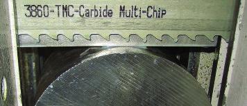 ø 30 H. Piły taśmowe do cięcia stali 3860-Carbide TMC (węglik) Carbide TMC (węglik) - szlifowana, węglikowa, z zębem trapezowym, wielosekwencyjnym, nierozwiedzionym.