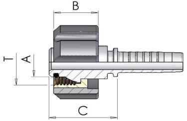 Końcówka wtykowa - z łożyskiem Fitting K male swivel (for gun) D 