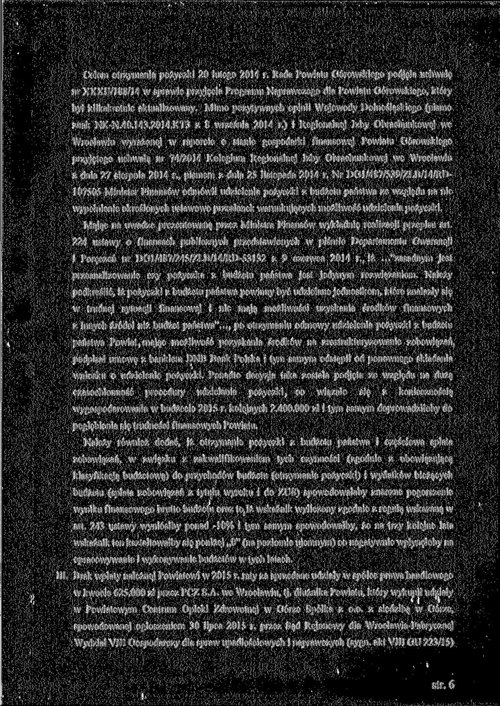 Celem otrzymania pożyczki 20 lutego 2014 r.