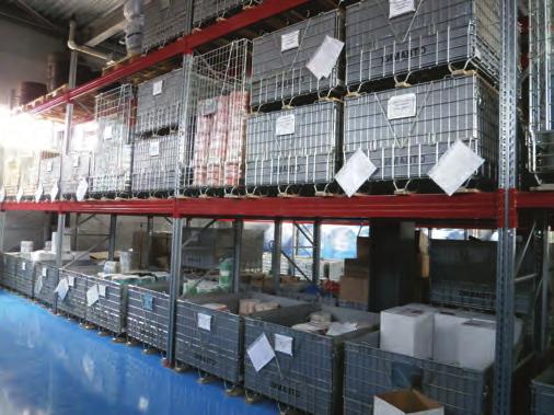 high storage racks in the warehouse of the automotive coolants manufacturer PL: