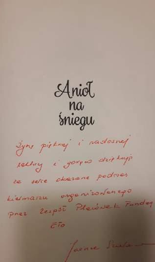 5 Anioł na śniegu Joanny Szarańskiej Książka z autografem Anioł na śniegu to