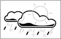 sunny slightly cloudy cloudy rainy Heavy rainy Snowy The weather station can display the barometric pressure trend.