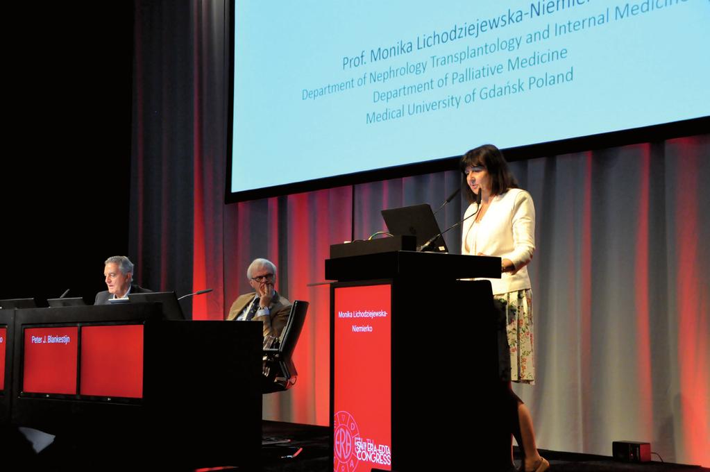 Andrzej Więcek zaprezentował dwa wykłady: Is severe obesity of any harm in living kidney donation podczas sympozjum 8 oraz Hormones and uremic cardiomyopathy w czasie sympozjum 49, prof.