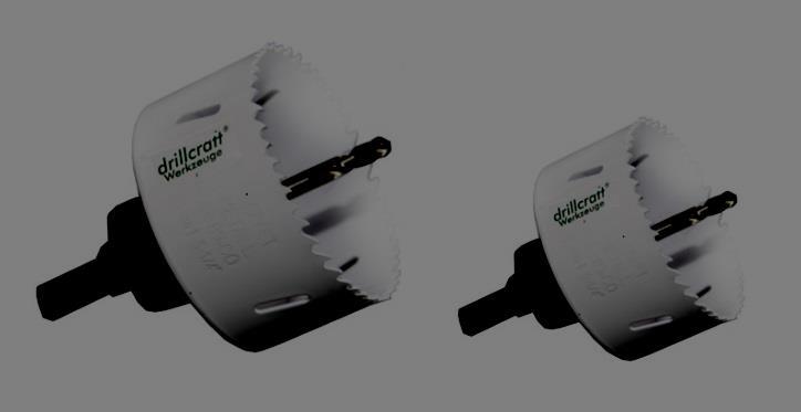 OTWORNICE BIMETALOWE Otwornice Bi-Metalowe DRILLCRAFT Profesjonalne otwornice bi-metalowe do metalu. Zęby otwornic mają 8% Cobaltu oraz system VARIO-Teeth.