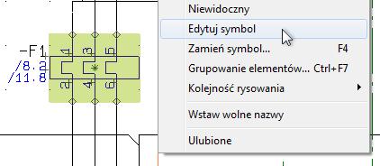 Funkcja używa oryginalnych nazw punktów połączeń dla symbolu (z biblioteki), co oznacza, że symbol