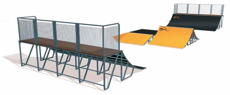 zwieńczeniem, wysokość 1,25m 1 zestaw ramp (2 rampy
