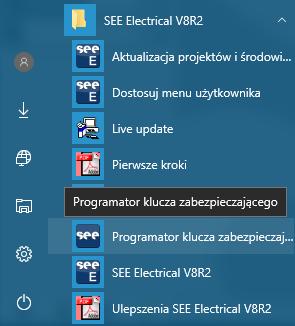 1.1 Instalacja Domyślnie program instalowany jest w katalogu: C:\Program Files (x86)\ige+xao\see Electrical V8R2\, często jednak użytkownik nie ma dostępu do powyższej lokalizacji, dlatego zaleca się