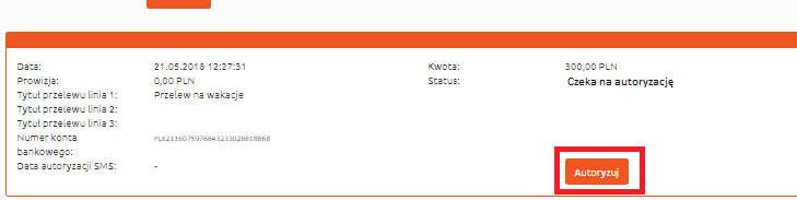 System wyświetla podgląd przelewów wykonanych w określonym przez użytkownika czasie (Rysunek 128).