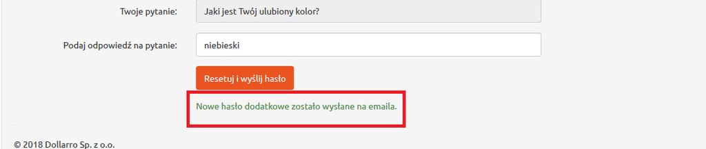 Rysunek 172. Odyskiwanie hasła dodatkowego. Jeżeli użytkownik zapomniał hasła dodatkowego, może je odzyskać.