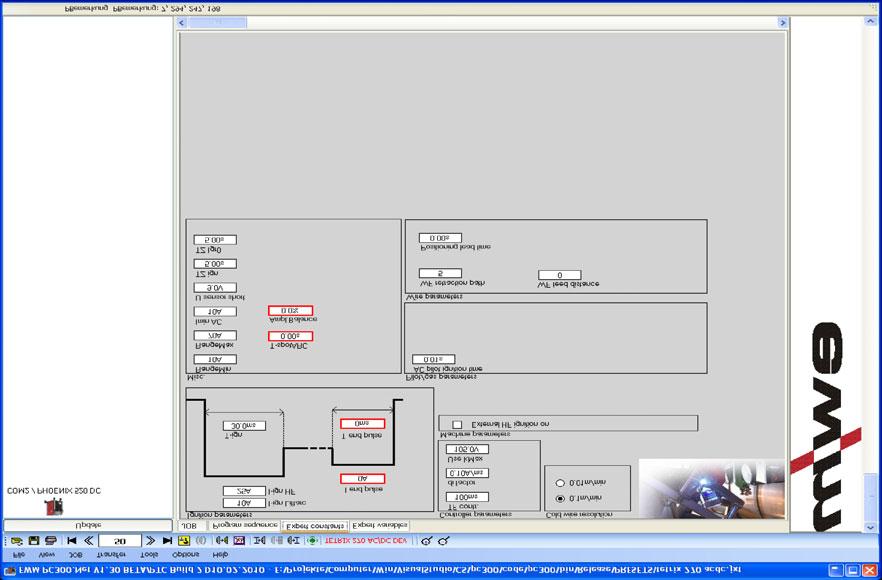 Okno obszaru roboczego 6.5.4.2 Spawanie metodą TIG / spawanie plazmowe 1 Poz. Symbol Opis 0 Rys.