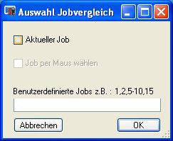 Porównywanie JOBs 6.7 Porównywanie JOBs W menu głównym w Tools znajduje się punkt Porównaj JOBs. Jeśli lista porównawcza nie jest widoczna, zostanie wyświetlona po wstawieniu pierwszego JOB. Rys.