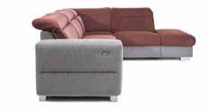 Corner sofa FERRERA has adjustable headrests, storage space for bedding in the lounger